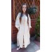 Boho Style Ukrainian Embroidered Midi Broad Dress Cream Colour